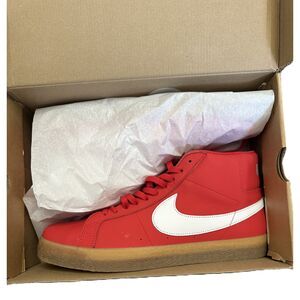 NIKE SB ZOOM BLAZER MID - University Red/White - Orange Label - Size 13 m - NEW